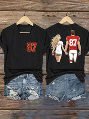Women's Taylor Swift and Travis Kelce  Engagement short-sleeved T-shirt