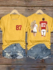 Women's Taylor Swift and Travis Kelce  Engagement short-sleeved T-shirt
