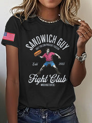 Women's Funny Sandwich Guy Resist 8647 Printed T-shirt