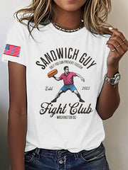 Women's Funny Sandwich Guy Resist 8647 Printed T-shirt