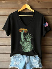 Women's Funny Sandwich Guy Resist 8647 Printed T-shirt