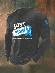 Men's Prostate Cancer Awareness Print Casual T-Shirt