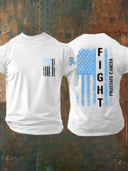 Men's Prostate Cancer Awareness Print Casual T-Shirt