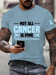 Men's Prostate Cancer Awareness Print Casual T-Shirt