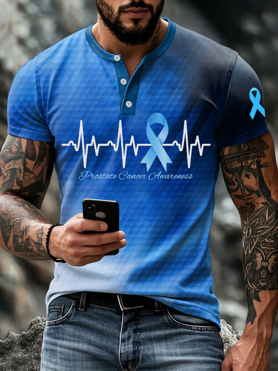 Men's Prostate Cancer Awareness Blue Ribbon Tops