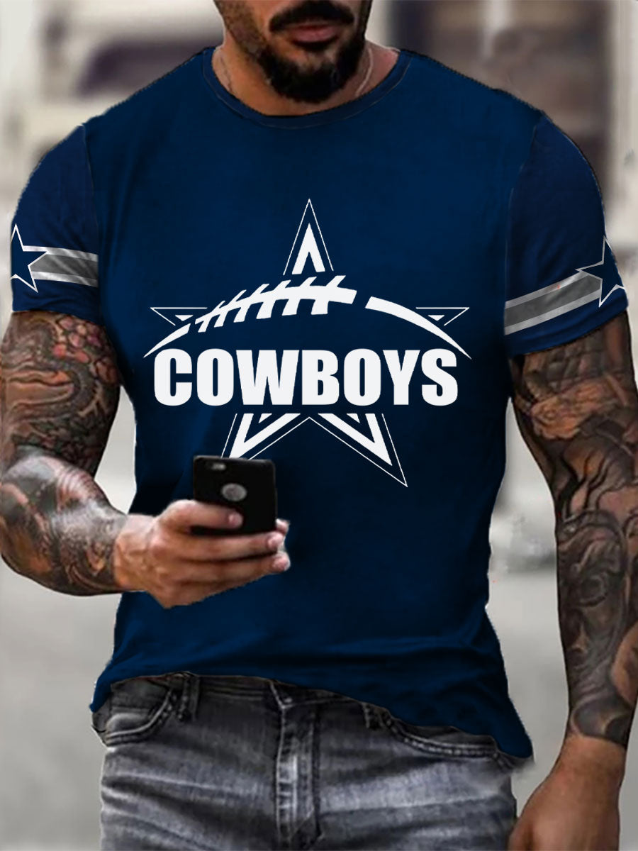 Men's American Football Print Casual T-Shirt