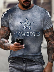 Men's American Football Print Casual T-Shirt