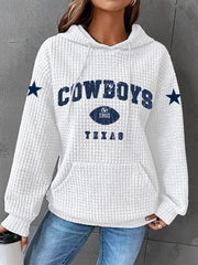 Women's American football waffle hooded sweatshirt
