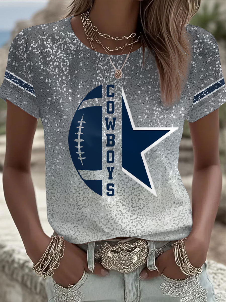 Women's American Football Print Casual T-shirt