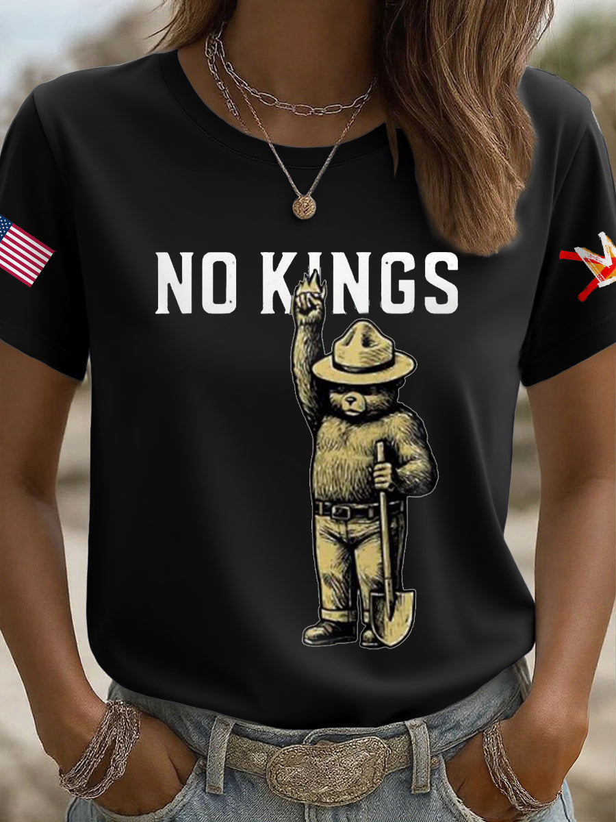 Women's 8647 FDT 50501 No Kings Printed T-Shirt