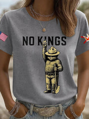 Women's 8647 FDT 50501 No Kings Printed T-Shirt