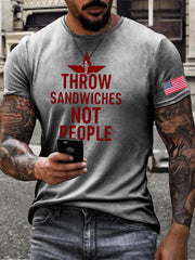 Men's Funny Sandwich Guy 8647 Printedr T-shirt