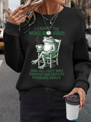 Women's Funny Woke Mind Virus 8647 Printedr Sweatshirt