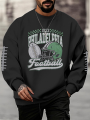 Men's Football Fans Lovers Gameday Casual Crew Neck Sweatshirt