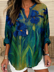 Women's Iris Cotton and Linen Casual Top