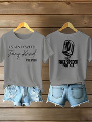 Women's I Stand with Jimmy Kimmel Iron On Short Sleeve T-Shirt