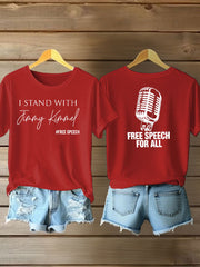 Women's I Stand with Jimmy Kimmel Iron On Short Sleeve T-Shirt