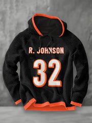 Men's Rudi Johnson Tribute Memorial Football Print French Terry Hoodie