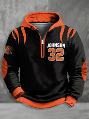 Men's Rudi Johnson Tribute Memorial Football Print Hoodie