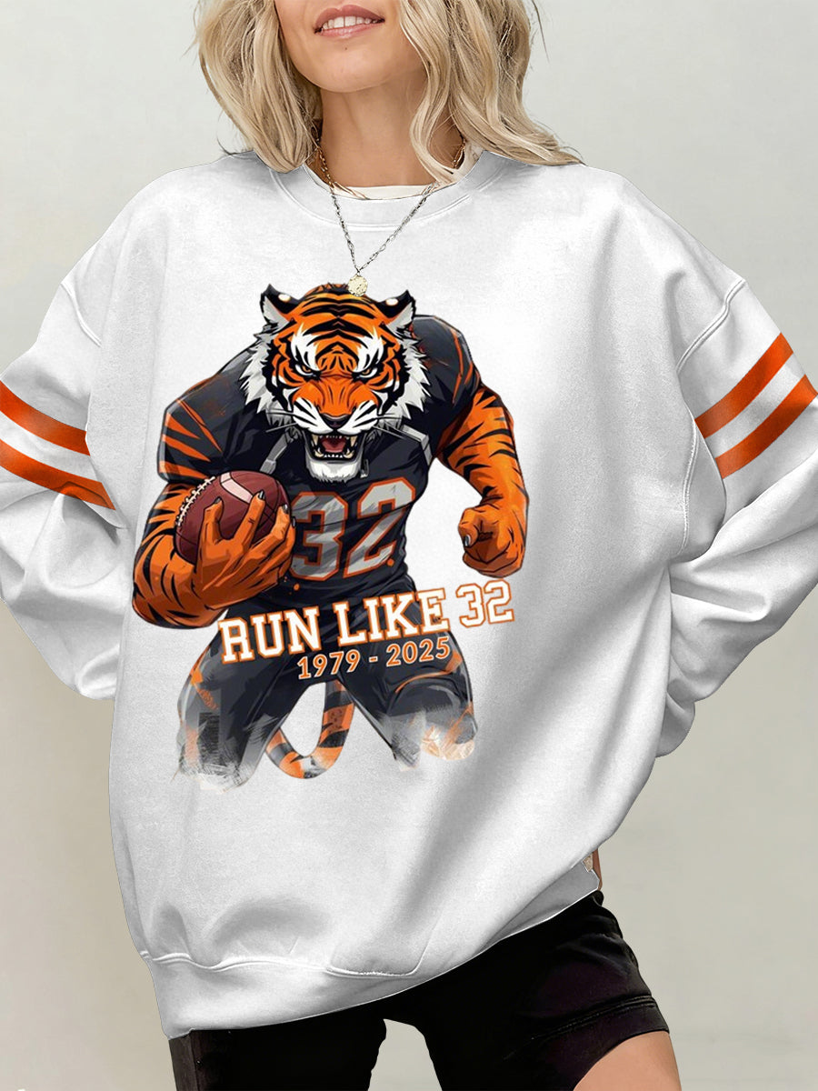 Women's Rudi Johnson Tribute Memorial Football Print Sweatshirt