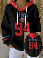 Women's Bunny Football Music Lover Printed Hoodie