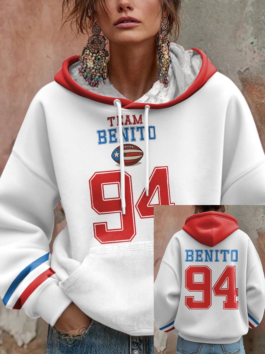 Women's Bunny Football Music Lover Printed Hoodie