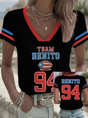 Women's Bunny Football Music Lover Printed T-shirt