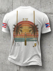 Men's Bunny Football Music Lover Printed T-shirt