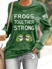 Women's Frogs Together Strong Portland Frog Protestors Anti Fascism Sweatshirt