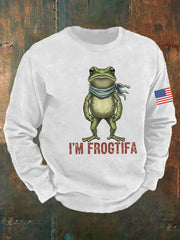 Men's Retro Resist Frog  Crew Neck Sweatshirt
