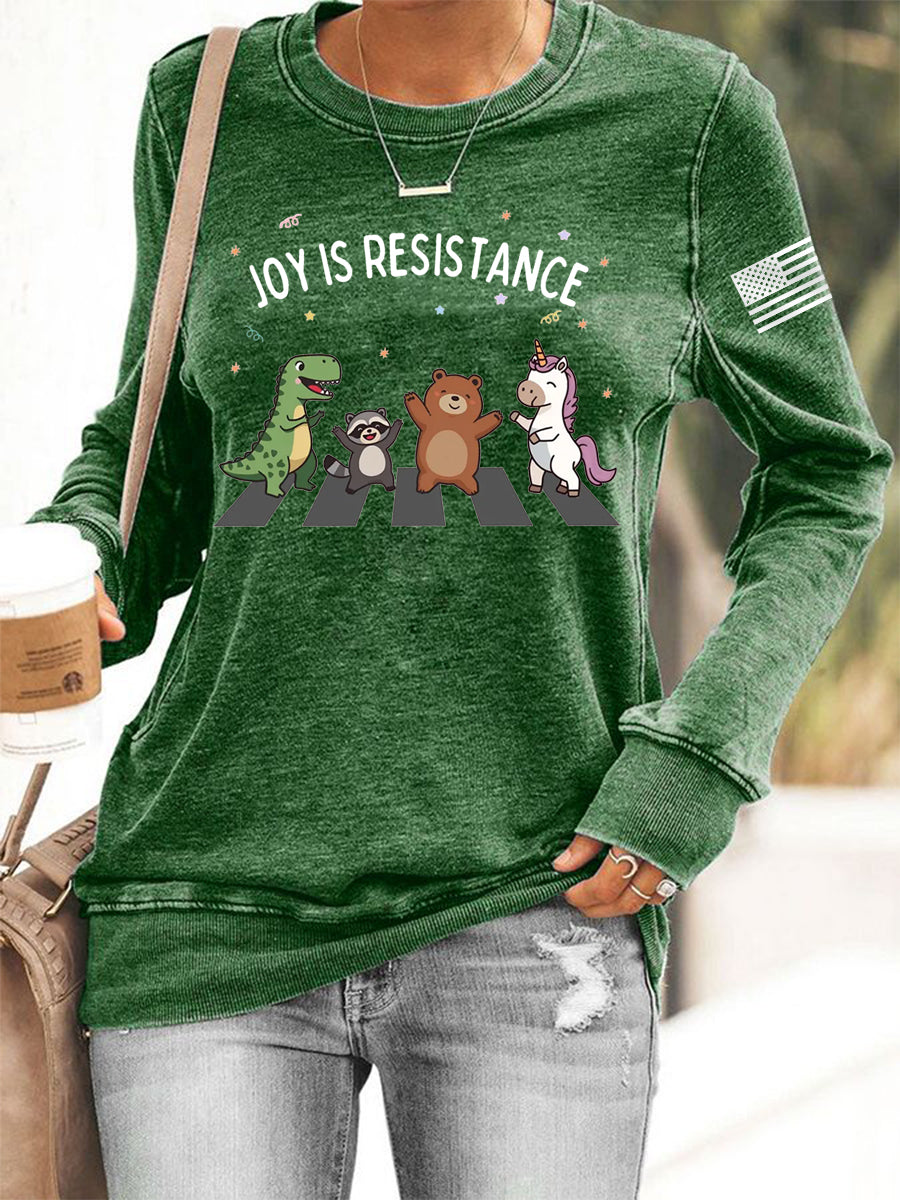 Women's Joy is Resistance: Portland Frog Protestors Anti Fascism Sweatshirt