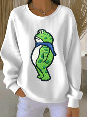 Women's Portland Frog Resist Ribbed Round-Neck Sweatshirt
