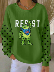 Women's Portland Frog Resist Ribbed Round-Neck Sweatshirt