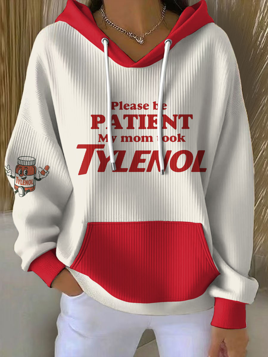 Women's 8647 FDT Funny Tylenol Printed Hoodie